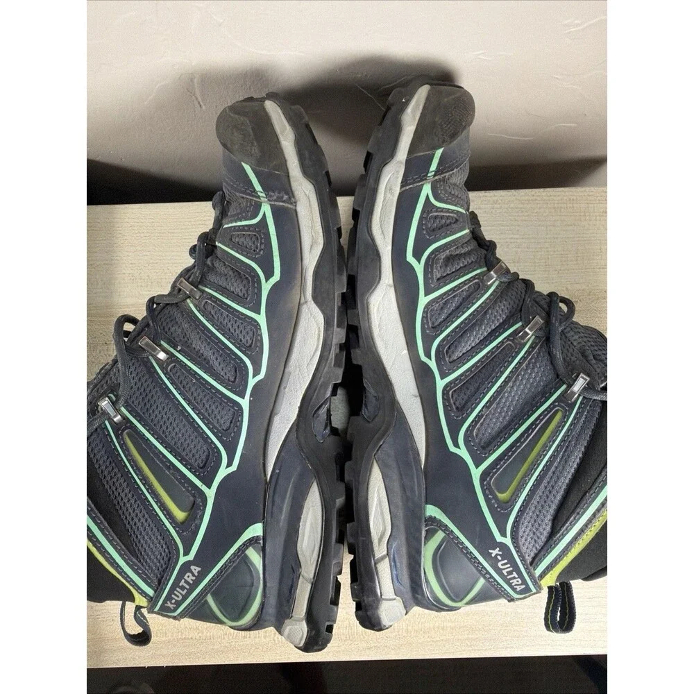 Salomon X-Ultra Mid GTX Blue Waterproof Women's Hiking Boots Sz 9